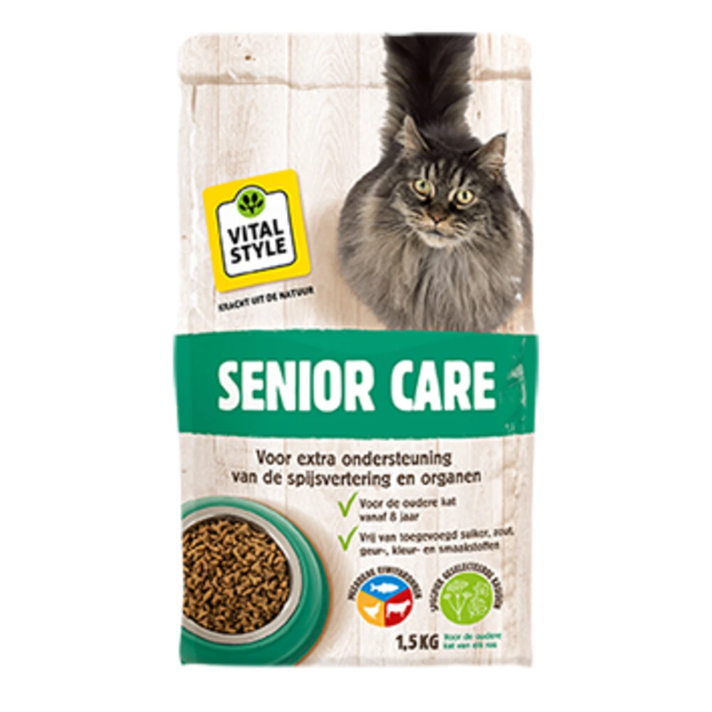 VITALstyle Kattenvoer Care Senior 1 VITALstyle Kattenvoer Care Senior