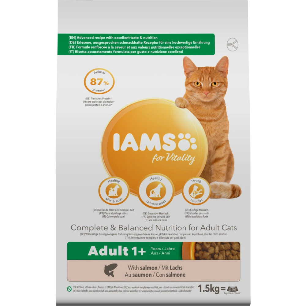Iams Kat Adult Zalm 1 Iams Kat Adult Zalm