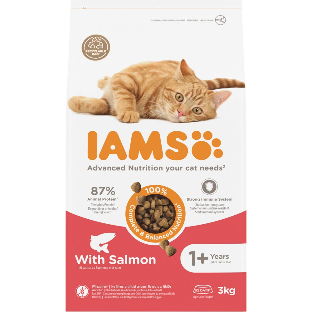 Iams Kat Adult Zalm 1 Iams Kat Adult Zalm