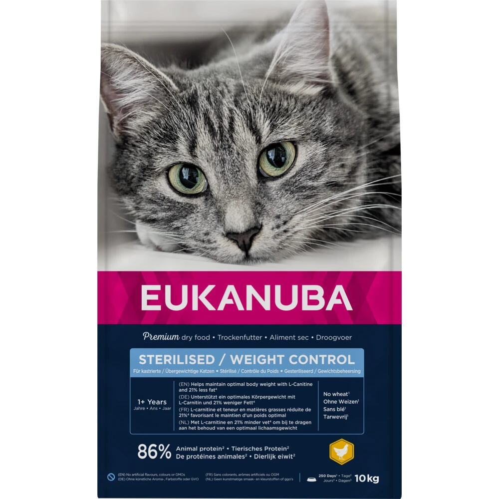 Eukanuba Kat Adult Overweight - Sterilised Kip - Lever 1 Eukanuba Kat Adult Overweight - Sterilised Kip - Lever