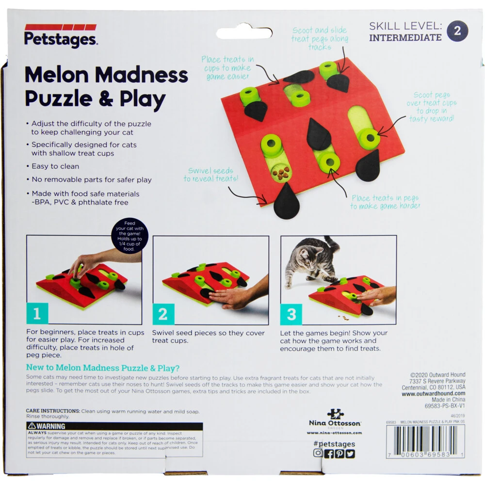 Nina Ottosson Kattenspel Puzzle & Play Melon Madness 2 Nina Ottosson Kattenspel Puzzle & Play Melon Madness - Afbeelding 2