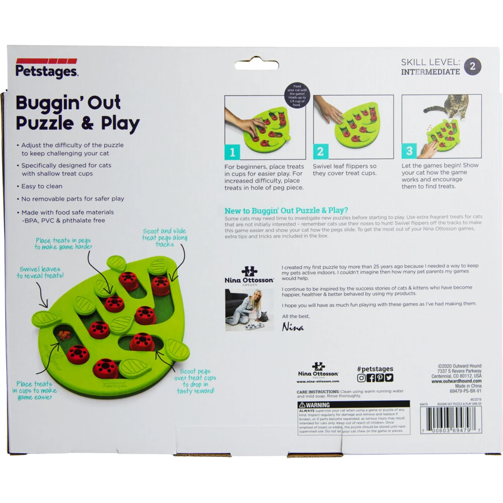 Nina Ottosson Kattenspel Puzzle & Play Buggin Out 2 Nina Ottosson Kattenspel Puzzle & Play Buggin Out - Afbeelding 2