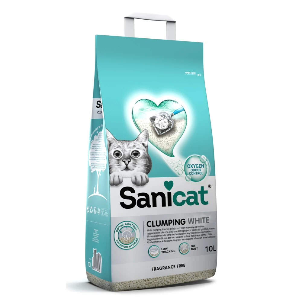 Sanicat Kattenbakvulling Clumping White 1 Sanicat Kattenbakvulling Clumping White