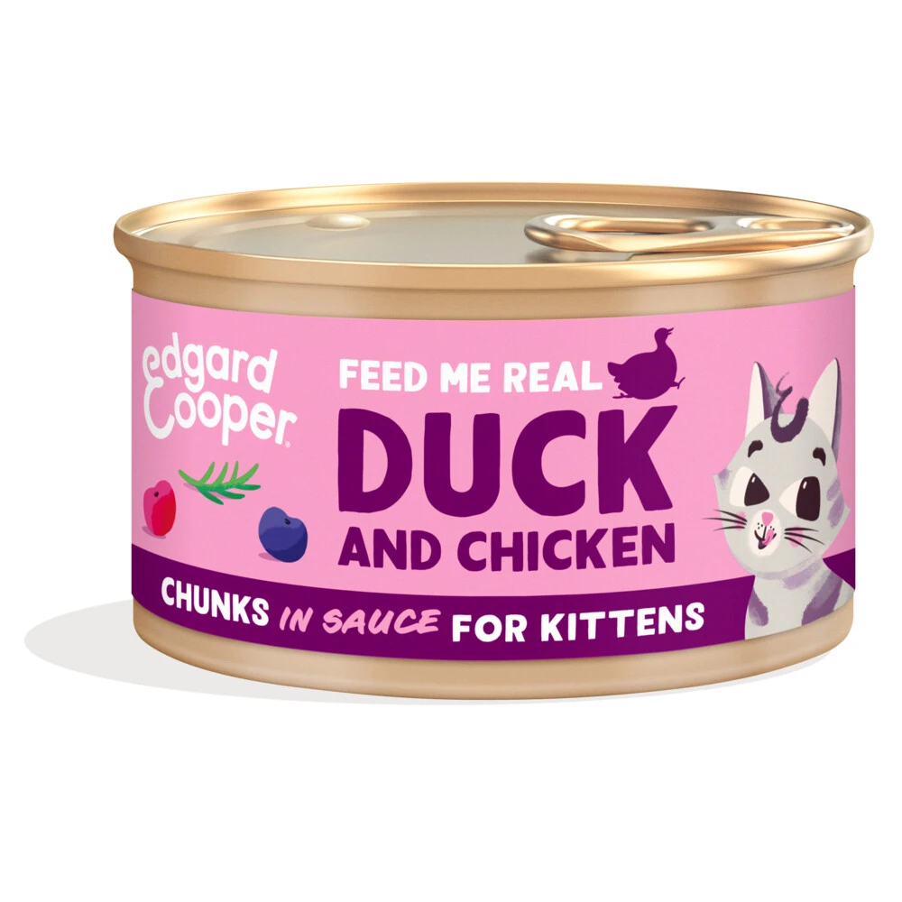 18x Edgard & Cooper Kattenvoer Kitten Chunks Eend - Kip 2 18x Edgard & Cooper Kattenvoer Kitten Chunks Eend - Kip - Afbeelding 2