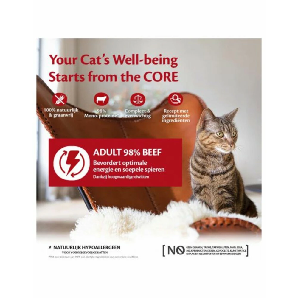 12x Wellness Core Kattenvoer 98% Recipe Rund 2 12x Wellness Core Kattenvoer 98% Recipe Rund - Afbeelding 2