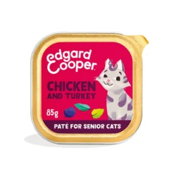 16x Edgard & Cooper Kattenvoer Senior Pate Kip - Kalkoen