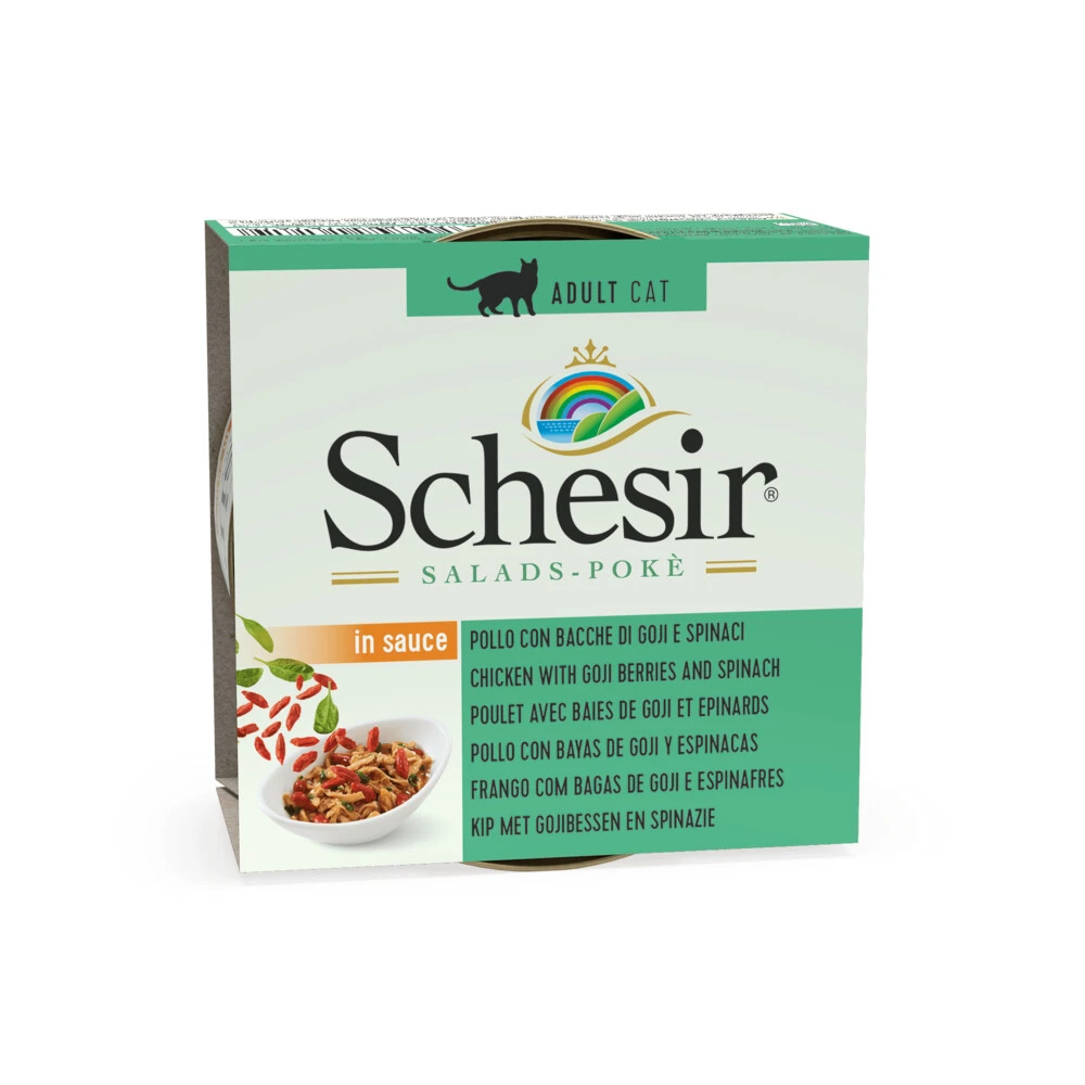 14x Schesir Kattenvoer Kip - Gojibes - Spinazie In Saus 1 14x Schesir Kattenvoer Kip - Gojibes - Spinazie In Saus