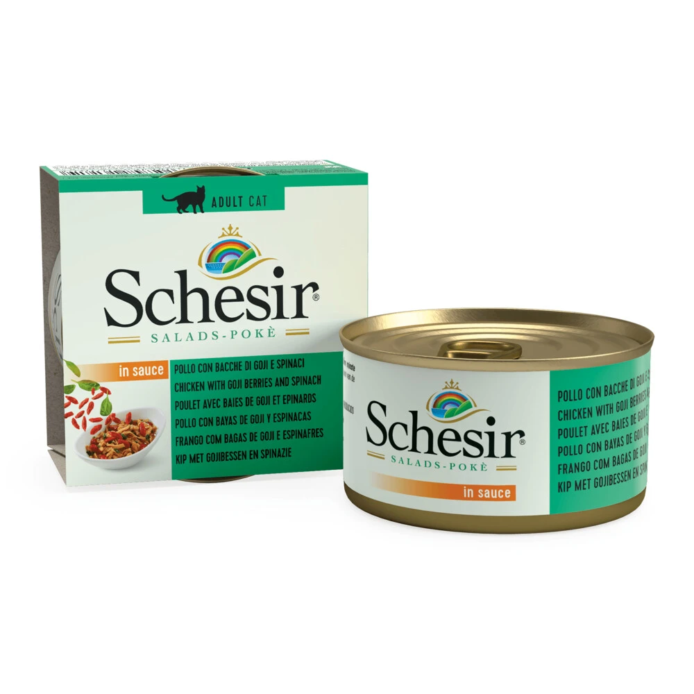 14x Schesir Kattenvoer Kip - Gojibes - Spinazie In Saus 2 14x Schesir Kattenvoer Kip - Gojibes - Spinazie In Saus - Afbeelding 2