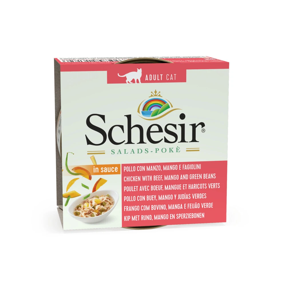 14x Schesir Kattenvoer Kip - Rund - Mango - Sperzieboon In Saus 1 14x Schesir Kattenvoer Kip - Rund - Mango - Sperzieboon In Saus