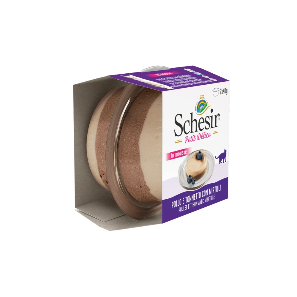 12x Schesir Kattenvoer Kip - Tonijn - Bosbes In Mousse 2 12x Schesir Kattenvoer Kip - Tonijn - Bosbes In Mousse - Afbeelding 2