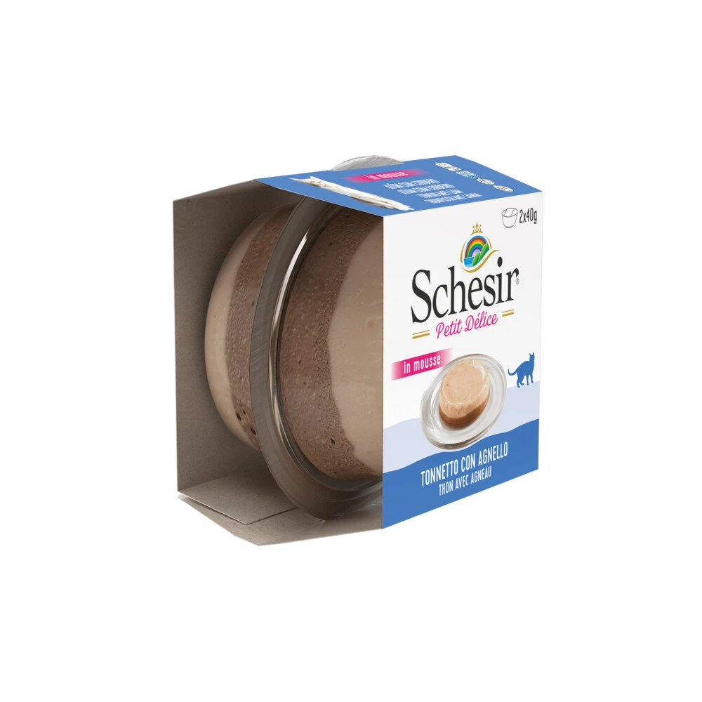 12x Schesir Kattenvoer Tonijn - Lam In Mousse 2 12x Schesir Kattenvoer Tonijn - Lam In Mousse - Afbeelding 2