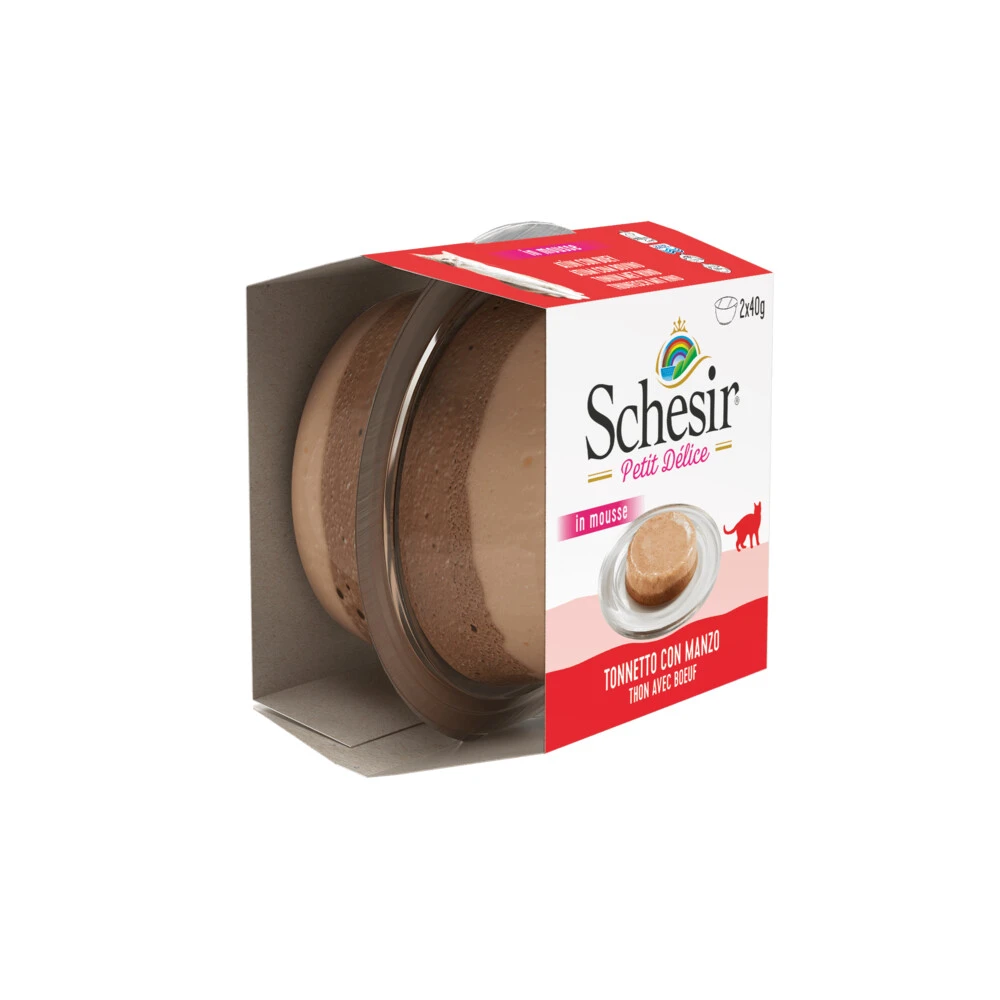 12x Schesir Kattenvoer Tonijn - Rund In Mousse 2 12x Schesir Kattenvoer Tonijn - Rund In Mousse - Afbeelding 2