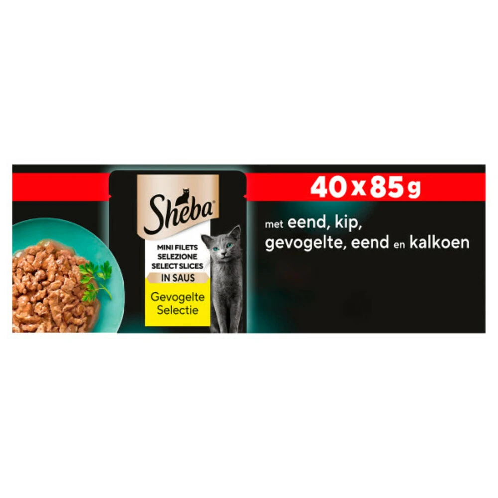 Sheba Mini Filets Pouch Multipack Gevogelte Selectie 1 Sheba Mini Filets Pouch Multipack Gevogelte Selectie