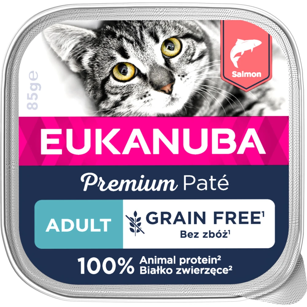 16x Eukanuba Zalm Pate Graanvrij Adult Kat 1 16x Eukanuba Zalm Pate Graanvrij Adult Kat
