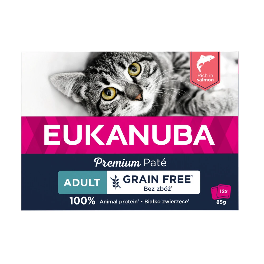 Eukanuba Zalm Pate Graanvrij Adult Kat Multi-Pack 1 Eukanuba Zalm Pate Graanvrij Adult Kat Multi-Pack