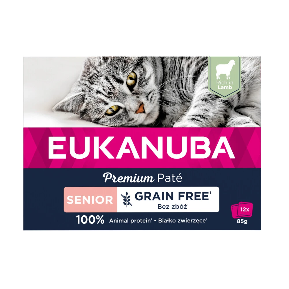 Eukanuba Zalm Pate Graanvrij Senior Kat Multi-Pack 1 Eukanuba Zalm Pate Graanvrij Senior Kat Multi-Pack