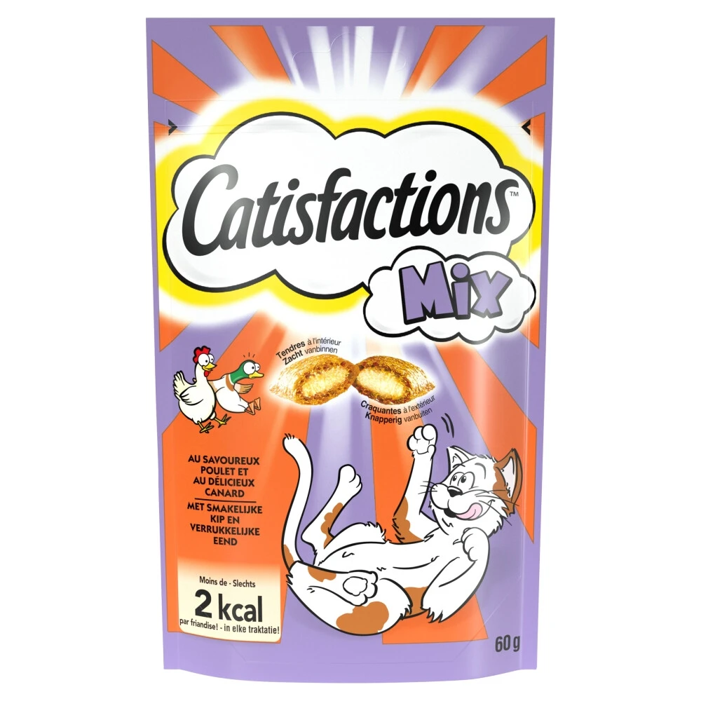6x Catisfactions Kattensnoepjes Kip - Eend 1 6x Catisfactions Kattensnoepjes Kip - Eend