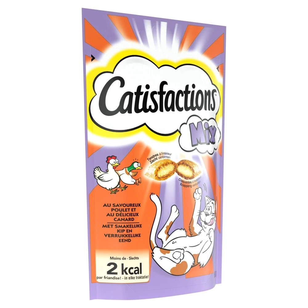 6x Catisfactions Kattensnoepjes Kip - Eend 2 6x Catisfactions Kattensnoepjes Kip - Eend - Afbeelding 2