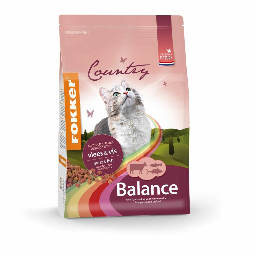Fokker Country Balance Vlees & Vis Kattenvoer 1 Fokker Country Balance Vlees & Vis Kattenvoer
