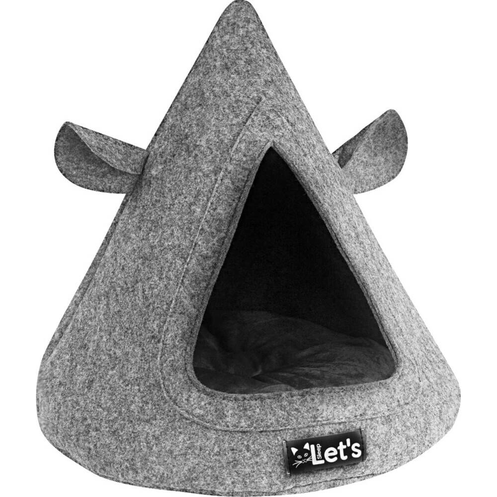 Letu0027s Sleep Pet Cave TeePee Grijs 1 Letu0027s Sleep Pet Cave TeePee Grijs