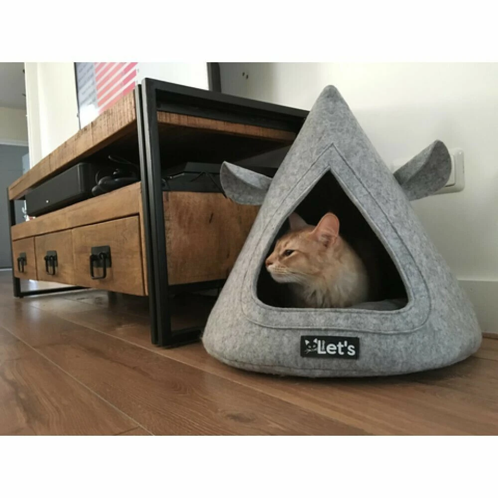 Letu0027s Sleep Pet Cave TeePee Grijs 2 Letu0027s Sleep Pet Cave TeePee Grijs - Afbeelding 2