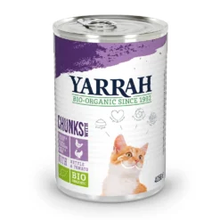 12x Yarrah Bio Kattenvoer Chunks Kip - Kalkoen