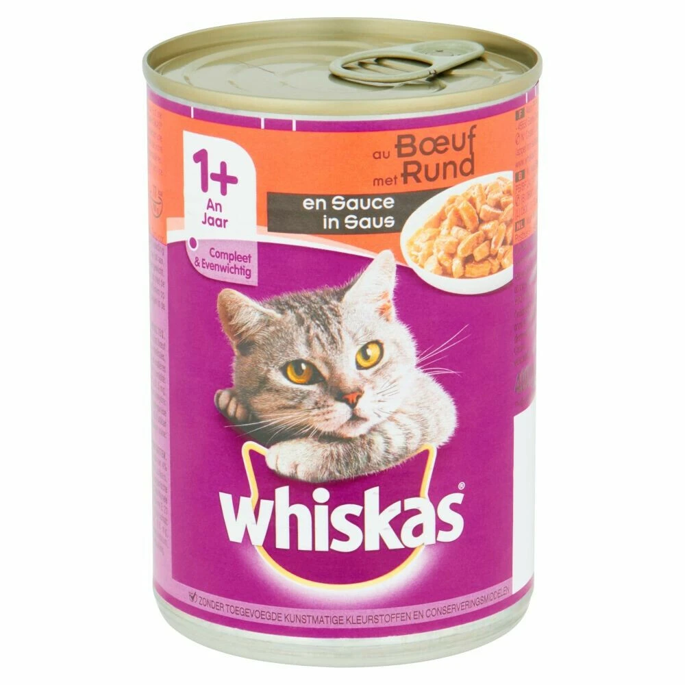 12x Whiskas Blik Adult Brokjes In Saus Rund 1 12x Whiskas Blik Adult Brokjes In Saus Rund